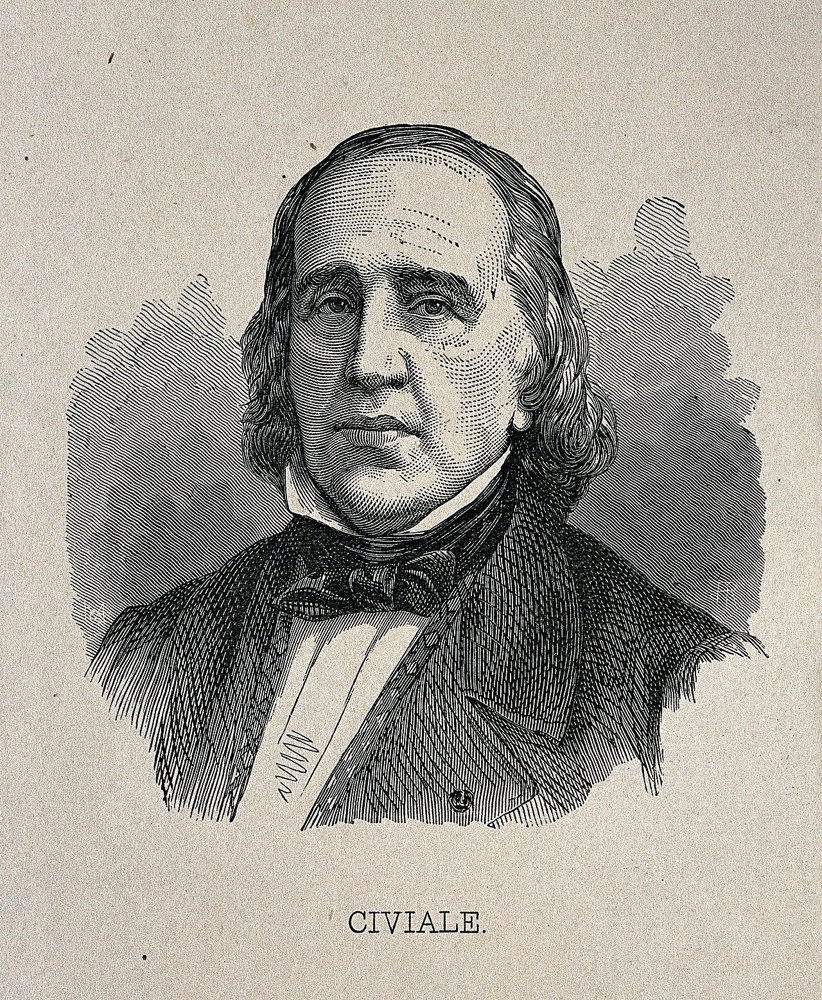 Historical wood engraving of Jean Civiale, who developed an early lithotrity instrument