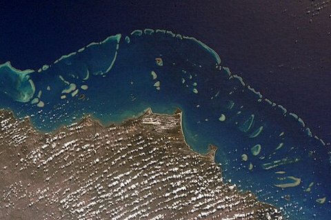 The Great Barrier Reef viewed from space