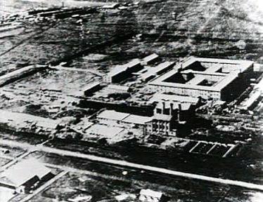 Historical aerial photograph of the Unit 731 complex