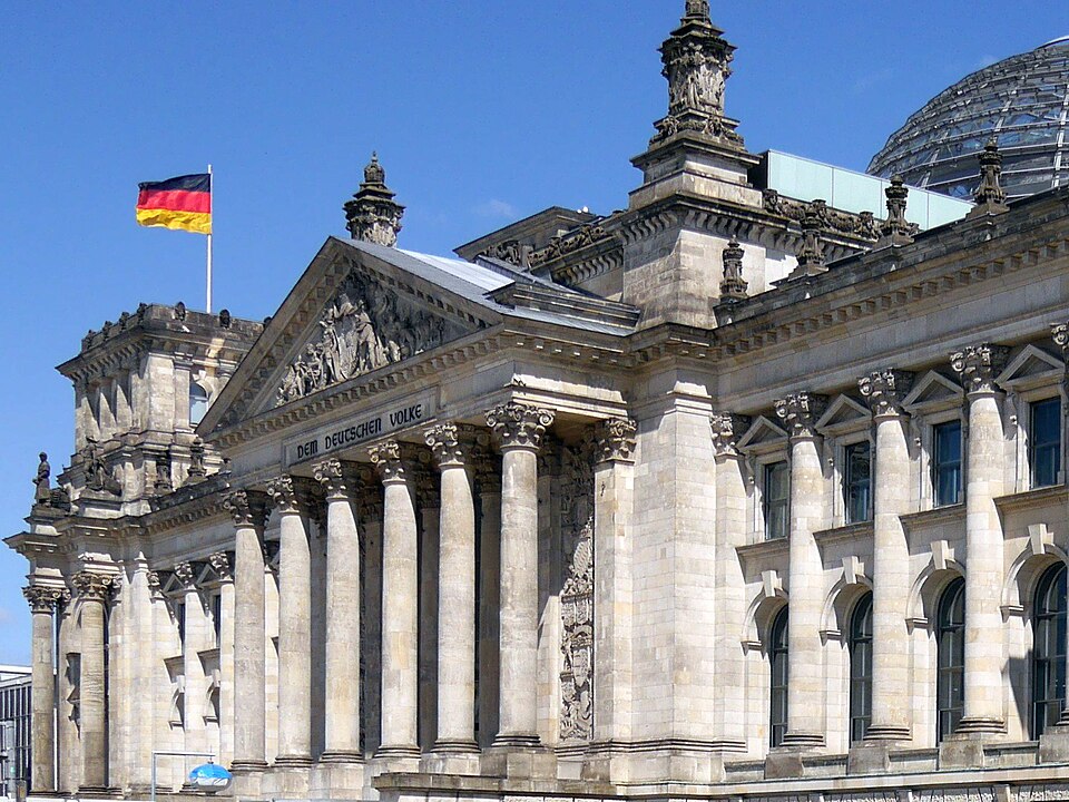 The Reichstag building in Berlin, photographed in 2017; it now houses the Bundestag and does not depict the 1957 or 1976 legislation.